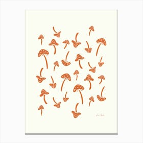 Copper Brown Mushrooms Canvas Print