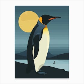 King Penguin Half Moon Island Minimalist Illustration 2 Canvas Print