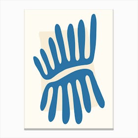 Leaves Matisse Inspired Abstract Ivory And Celadon Blue Canvas Print
