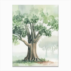 Banyan Tree Atmospheric Watercolour Painting 7 Canvas Print