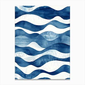 Blue And White Waves Canvas Print