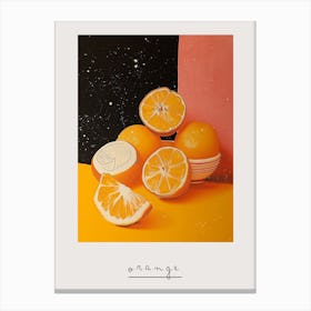 Art Deco Geometric Orange Still Life Poster Canvas Print