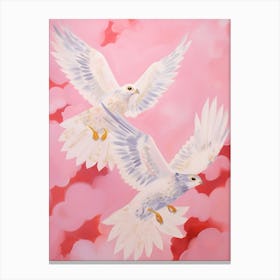 Pink Ethereal Bird Painting Falcon 3 Canvas Print