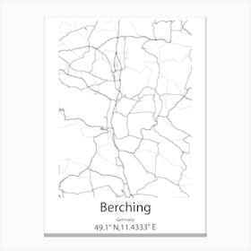 Berching,Germany Minimalist Map Canvas Print