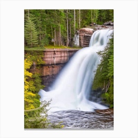 Amnicon Falls State Park Waterfall, United States Realistic Photograph (1) Canvas Print