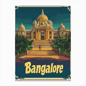 Aihrgdesign A Vintage Travel Poster Of Bangalore Canvas Print