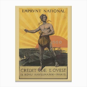 Emprunt Nationale - Vintage poster from 1920 Canvas Print