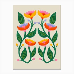 Symmetrical Flowers 2 Canvas Print