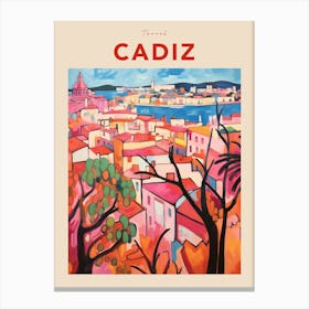 Cadiz Spain 3 Fauvist Travel Poster Canvas Print