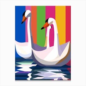 Swans Abstract Pop Art 3 Canvas Print