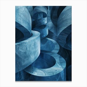 Abstract Blue Spirals Canvas Print