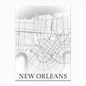 New Orleans, Louisiana, United States, City Map, Black And White Fade Design Toile