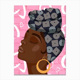 Hoop Earrings And A Turban Canvas Print