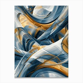 Abstract Blue And Gold 10 Canvas Print