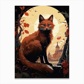 Blanfords Fox Moon Illustration 1 Canvas Print