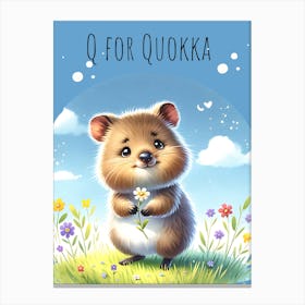 Q For Quokka Nursery Canvas Print