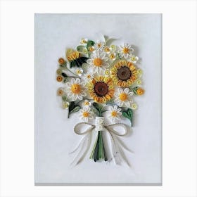 Daisy &Sun flower Bouquet Stampe su tela