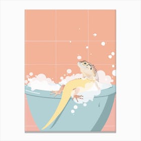 Lizard In The Bathtub Modern Abstract Illustration 2 Canvas Print