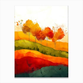 Autumn Trees On A Hill Canvas Print