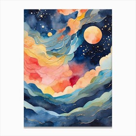 Watercolor Of The Sky Canvas Print