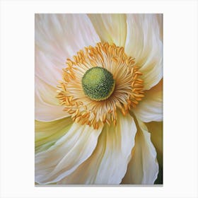 Peach Poppy Flower Canvas Print