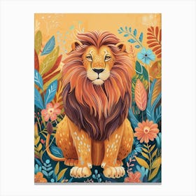 Barbary Lion Acrylic Painting 1 Canvas Print