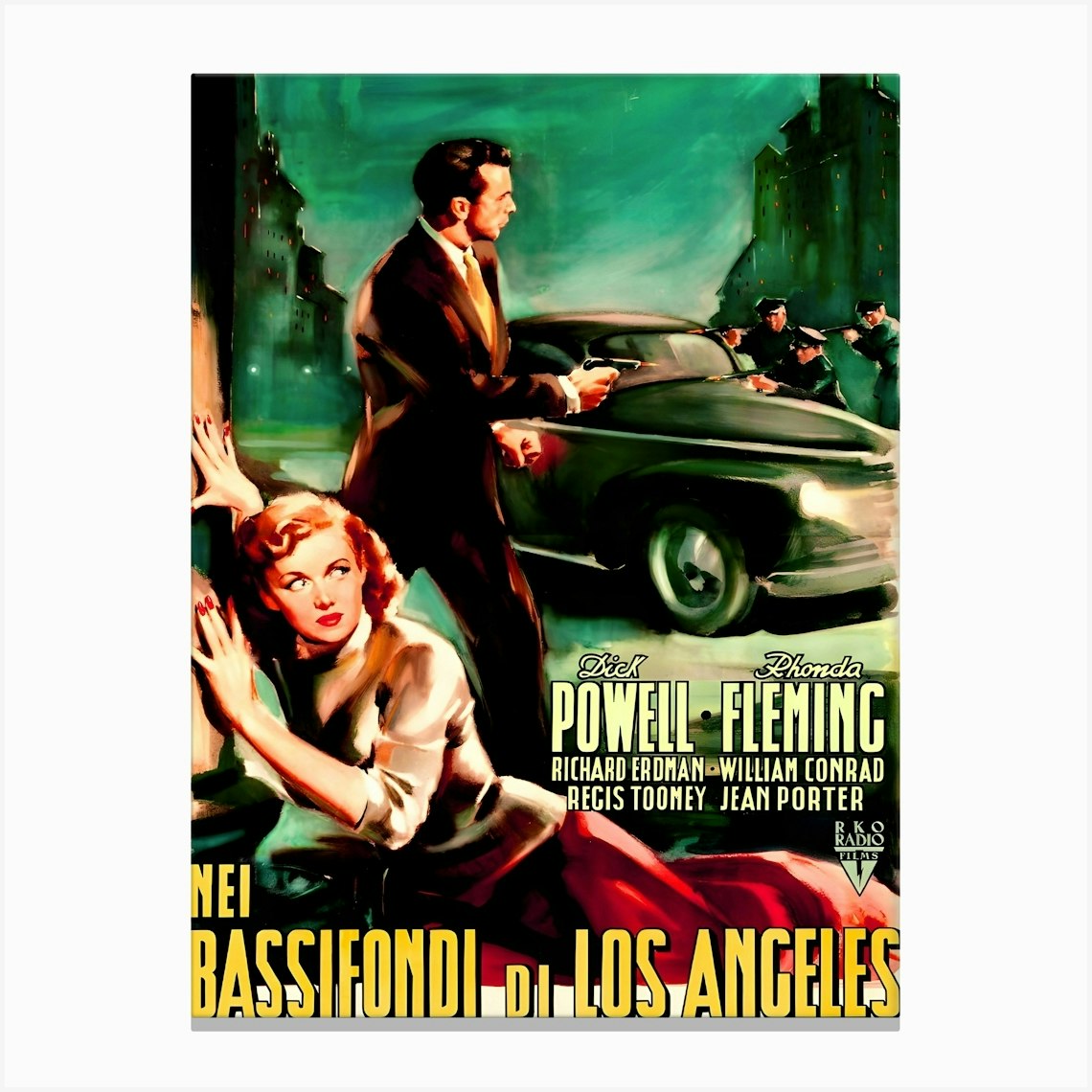 Italian Poster For Robert Parrish's 1951 Film Noir Cry Danger Canvas Print by Vintage Spirit