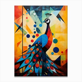 Peacock Abstract Pop Art 4 Canvas Print