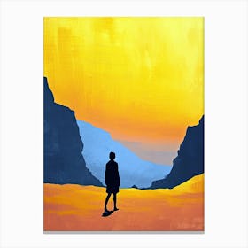 Person - Man Walking In The Desert, Minimalism Canvas Print