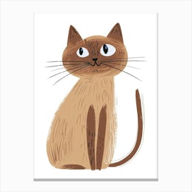 Burmese Cat Clipart Illustration 1 Canvas Print