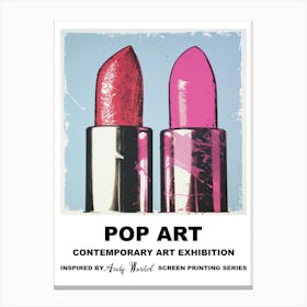 Poster Lipstick Pop Art 2 Canvas Print