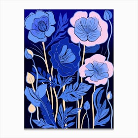 Blue Flower Illustration Lisianthus 4 Canvas Print