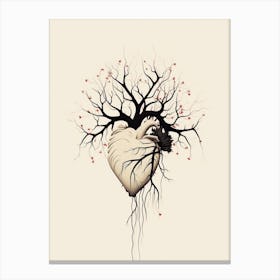 Heart Black Tree Branches Canvas Print