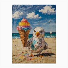 Ice Cream Seagull Canvas Print