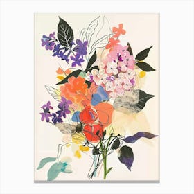 Lilac 3 Collage Flower Bouquet Canvas Print