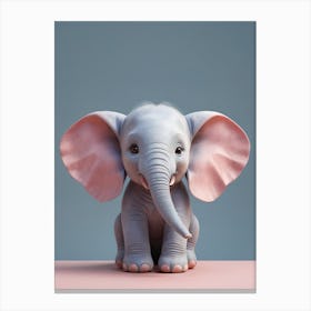 Cute Baby Elephant Nursery Ilustration (15) Canvas Print