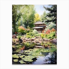 Denver Botanical Gardens Usa Watercolour 3 Canvas Print