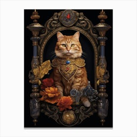 Royal Cat On Throne 5 Canvas Print