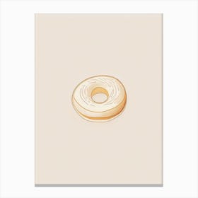 Cheddar Bagel Minimalist Line 1 Canvas Print