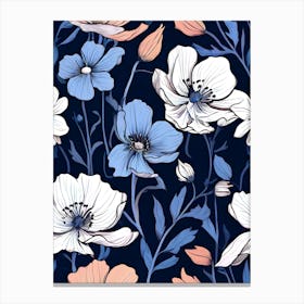 Blue And White Flowers Canvas Print