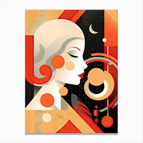 Serenading Womanhood: Minimalist Abstract Charms Canvas Print