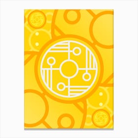 Geometric Abstract Glyph in Happy Yellow and Orange n.0086 Canvas Print