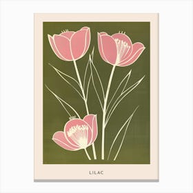 Pink & Green Lilac 1 Flower Poster Canvas Print