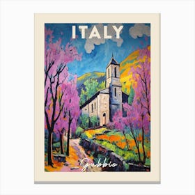 Gubbio Italy 3 Fauvist Painting  Travel Poster Canvas Print