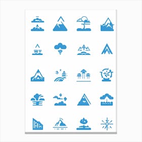 Aesthetic Vector Icons Categorized Into Severally Distinct Weather And Travel Symbols Dominating T 2 1 Canvas Print