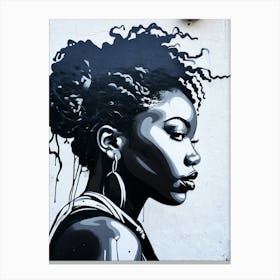 Graffiti Mural Of Beautiful Black Woman 110 Canvas Print