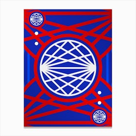 Geometric Abstract Glyph in White on Red and Blue Array n.0095 Canvas Print