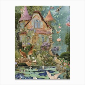 Monet Pond Fairies Scrapbook Collage 1 Canvas Print