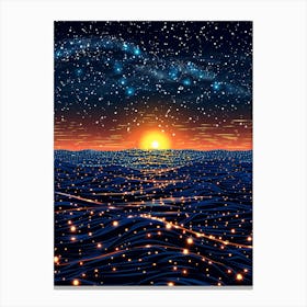 Starry Night Over The Ocean Canvas Print