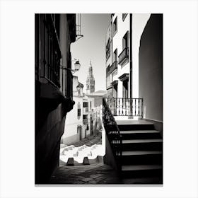 Toledo, Spain, Black And White Analogue Photography 2 Canvas Print
